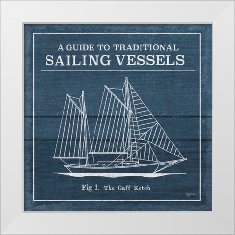 Vintage Sailing Knots XI White Modern Wood Framed Art Print by Urban, Mary
