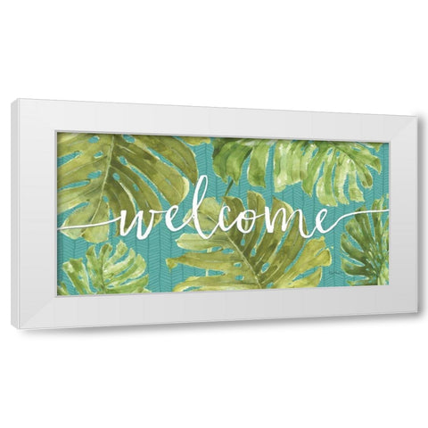 Mixed Greens Welcome White Modern Wood Framed Art Print by Audit, Lisa
