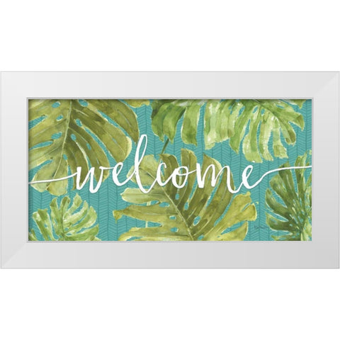 Mixed Greens Welcome White Modern Wood Framed Art Print by Audit, Lisa