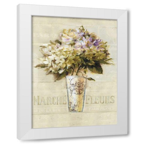 Marche de Fleurs Bouquet White Modern Wood Framed Art Print by Audit, Lisa