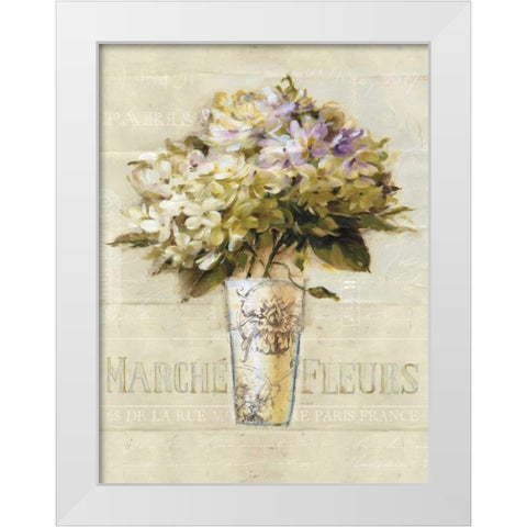 Marche de Fleurs Bouquet White Modern Wood Framed Art Print by Audit, Lisa