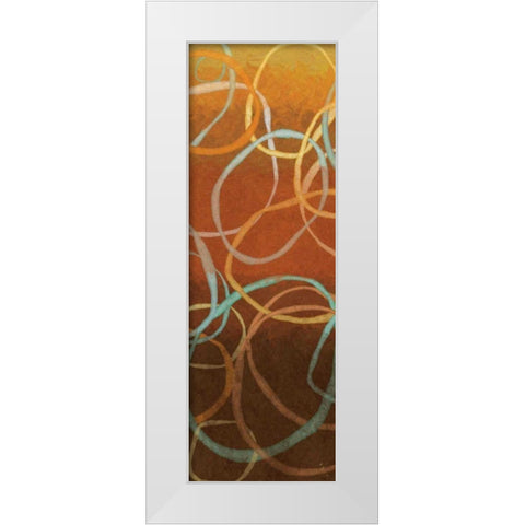 Square Dancing Circles I White Modern Wood Framed Art Print by Adams, Sarah