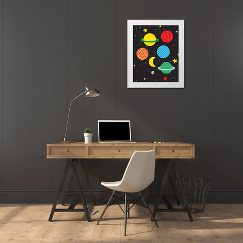 Outer Space White Modern Wood Framed Art Print by Kelle, Ann