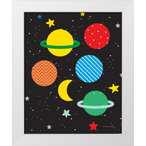 Outer Space White Modern Wood Framed Art Print by Kelle, Ann