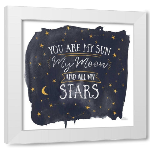 Celestial Love IV Sq White Modern Wood Framed Art Print by Marshall, Laura