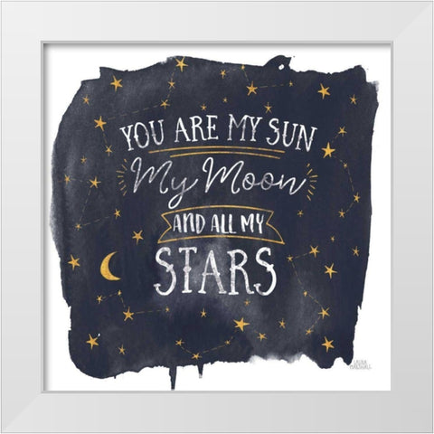 Celestial Love IV Sq White Modern Wood Framed Art Print by Marshall, Laura