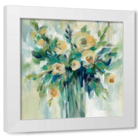 Vase of Flowers White Modern Wood Framed Art Print by Vassileva, Silvia