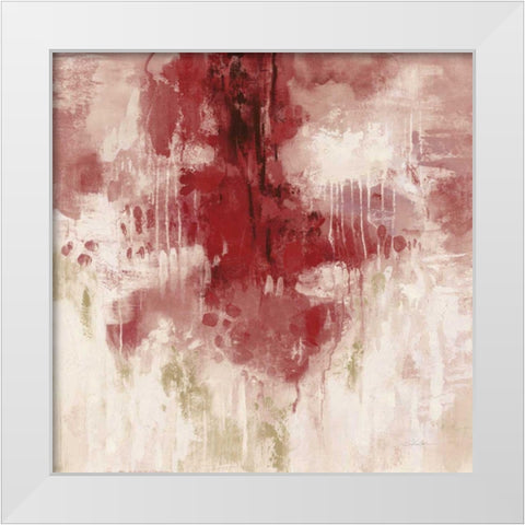Red Rain White Modern Wood Framed Art Print by Vassileva, Silvia
