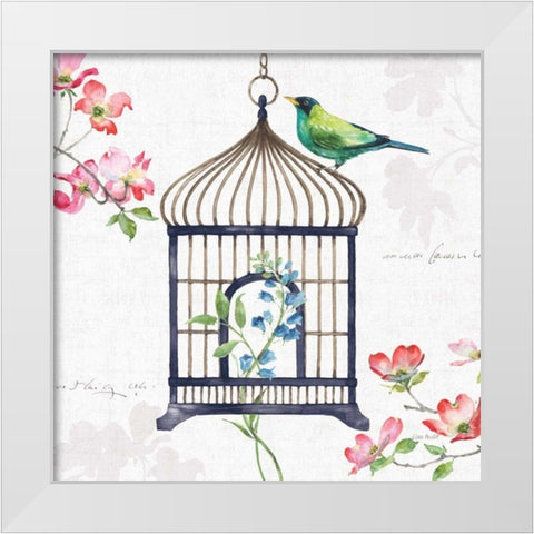 Dogwood Garden VI Navy White Modern Wood Framed Art Print by Audit, Lisa
