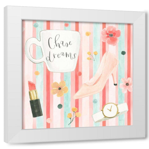Chase Dreams Pattern V White Modern Wood Framed Art Print by Jackson, Jenaya