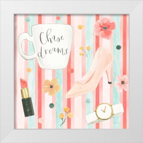 Chase Dreams Pattern V White Modern Wood Framed Art Print by Jackson, Jenaya