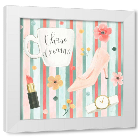 Chase Dreams Pattern VB White Modern Wood Framed Art Print by Jackson, Jenaya