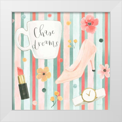 Chase Dreams Pattern VB White Modern Wood Framed Art Print by Jackson, Jenaya