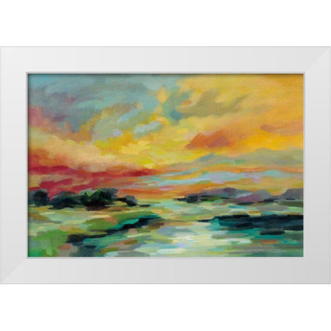 July Sunset White Modern Wood Framed Art Print by Vassileva, Silvia