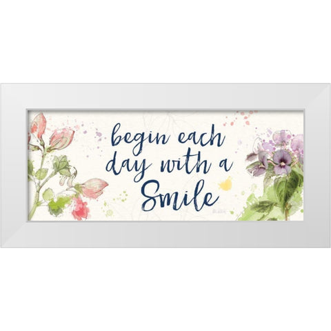 Floral Splash VII Navy White Modern Wood Framed Art Print by Pertiet, Katie