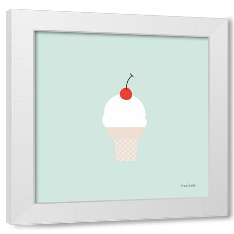 Ice Cream Cone II White Modern Wood Framed Art Print by Kelle, Ann