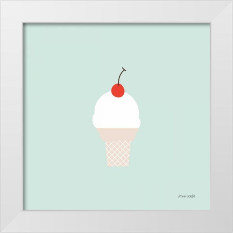 Ice Cream Cone II White Modern Wood Framed Art Print by Kelle, Ann