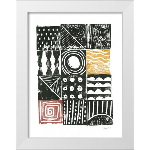 Block Print I Red Yellow White Modern Wood Framed Art Print by Prahl, Courtney