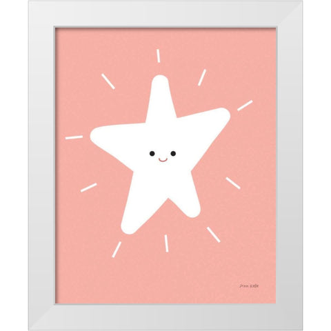 Star White Modern Wood Framed Art Print by Kelle, Ann