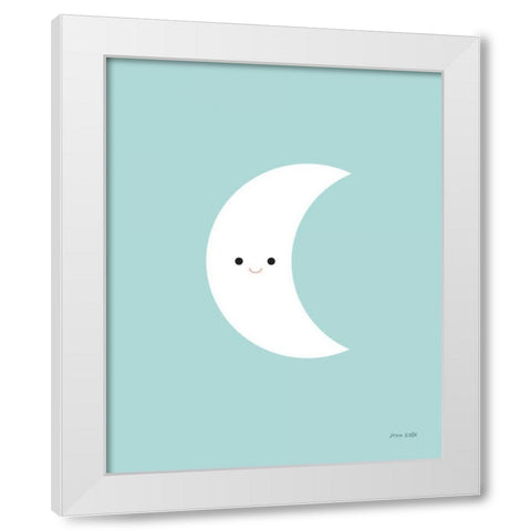 Moon White Modern Wood Framed Art Print by Kelle, Ann