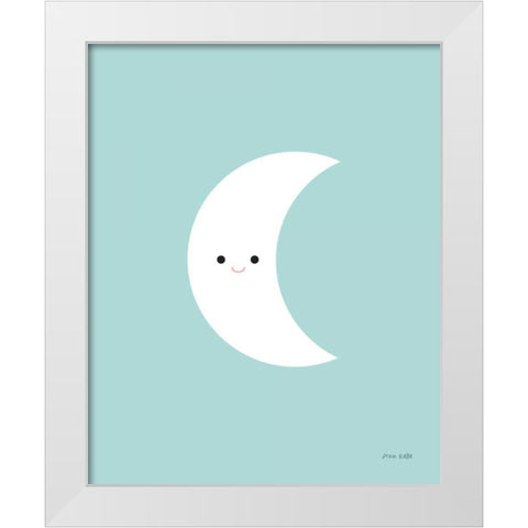 Moon White Modern Wood Framed Art Print by Kelle, Ann