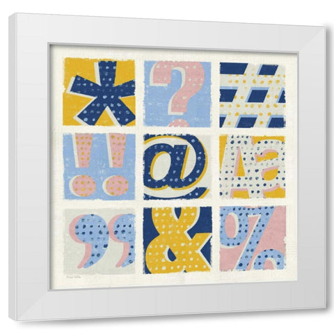Colorful Statement Bright White Modern Wood Framed Art Print by Mullan, Michael