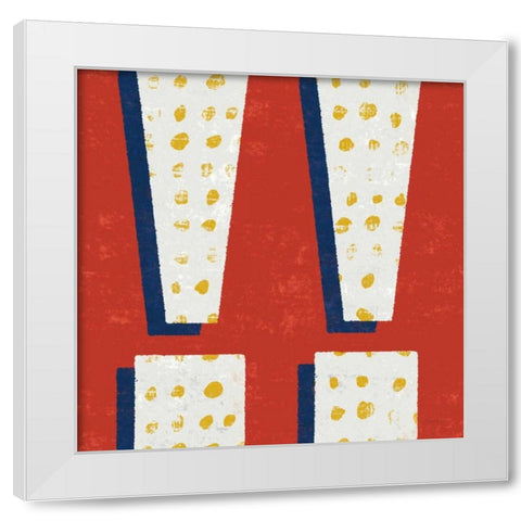 Punctuated Square I Bright White Modern Wood Framed Art Print by Mullan, Michael