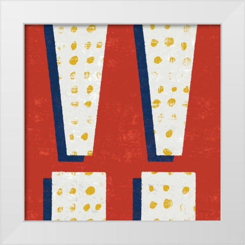 Punctuated Square I Bright White Modern Wood Framed Art Print by Mullan, Michael