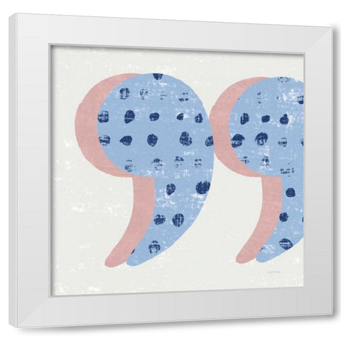 Punctuated Square V Bright White Modern Wood Framed Art Print by Mullan, Michael