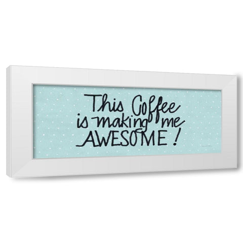 Awesome Coffee Blue White Modern Wood Framed Art Print by McKenna, Kathleen Parr