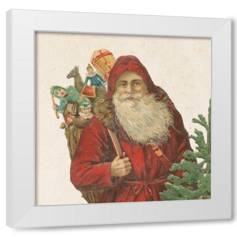 Victorian Santa I White Modern Wood Framed Art Print by Wild Apple Portfolio