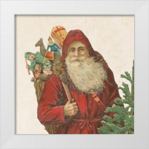 Victorian Santa I White Modern Wood Framed Art Print by Wild Apple Portfolio
