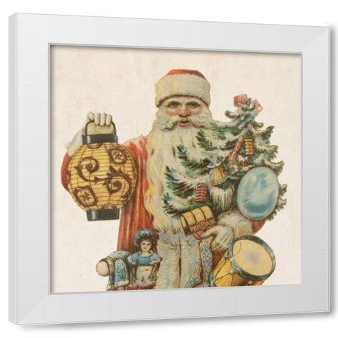Victorian Santa II White Modern Wood Framed Art Print by Wild Apple Portfolio