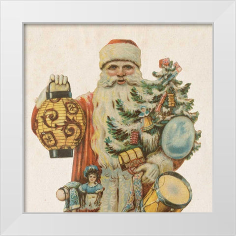 Victorian Santa II White Modern Wood Framed Art Print by Wild Apple Portfolio
