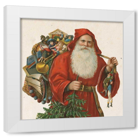 Victorian Santa III White Modern Wood Framed Art Print by Wild Apple Portfolio