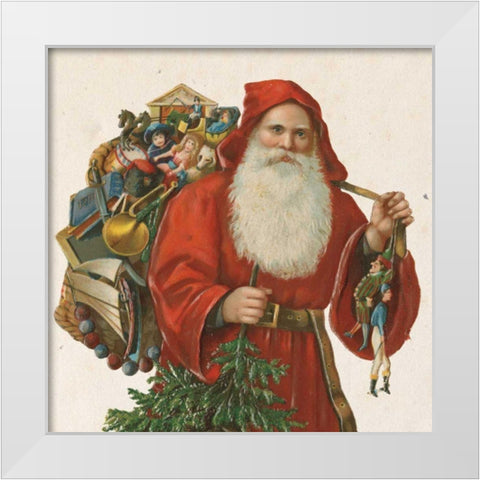 Victorian Santa III White Modern Wood Framed Art Print by Wild Apple Portfolio