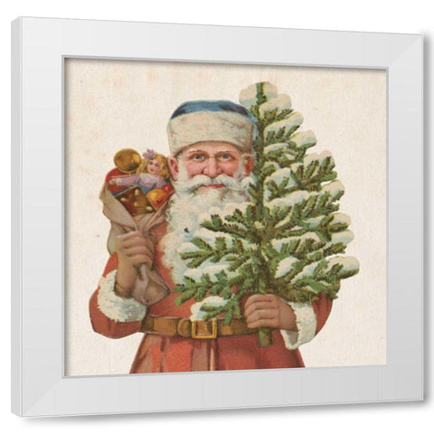 Victorian Santa IV White Modern Wood Framed Art Print by Wild Apple Portfolio