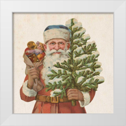Victorian Santa IV White Modern Wood Framed Art Print by Wild Apple Portfolio
