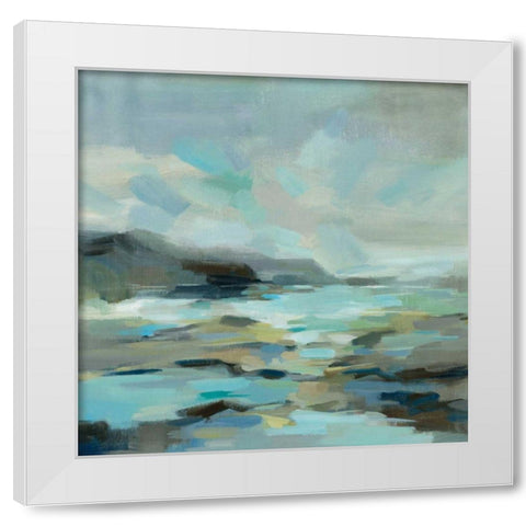 Blue Lagoon White Modern Wood Framed Art Print by Vassileva, Silvia