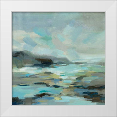 Blue Lagoon White Modern Wood Framed Art Print by Vassileva, Silvia