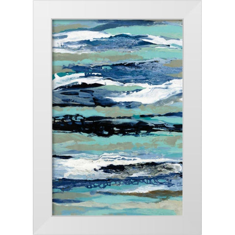 Coastal Sea Foam I White Modern Wood Framed Art Print by Vassileva, Silvia