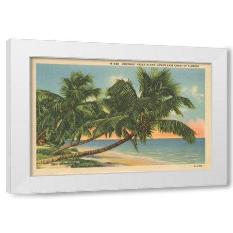 Florida Postcard III White Modern Wood Framed Art Print by Wild Apple Portfolio