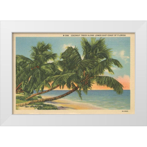 Florida Postcard III White Modern Wood Framed Art Print by Wild Apple Portfolio