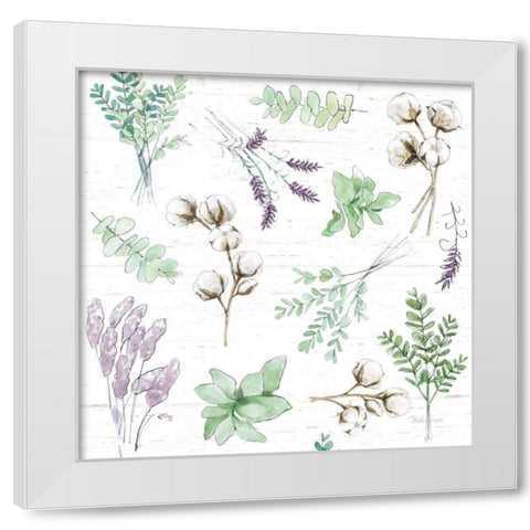 Farmhouse Cotton Pattern I Sage White Modern Wood Framed Art Print by Grove, Beth
