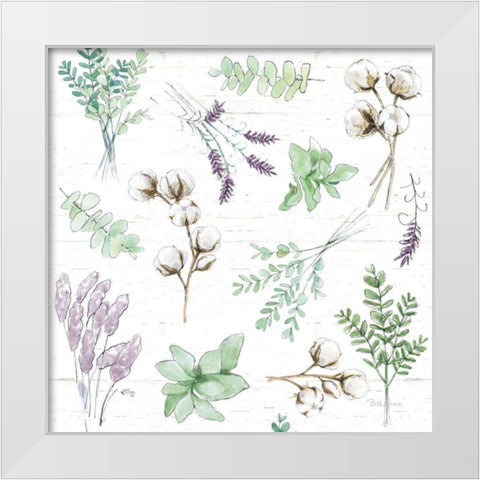 Farmhouse Cotton Pattern I Sage White Modern Wood Framed Art Print by Grove, Beth