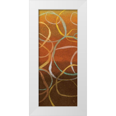 Square Dancing Circles II White Modern Wood Framed Art Print by Adams, Sarah