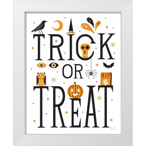 Trick or Treat I Bright White White Modern Wood Framed Art Print by Mullan, Michael