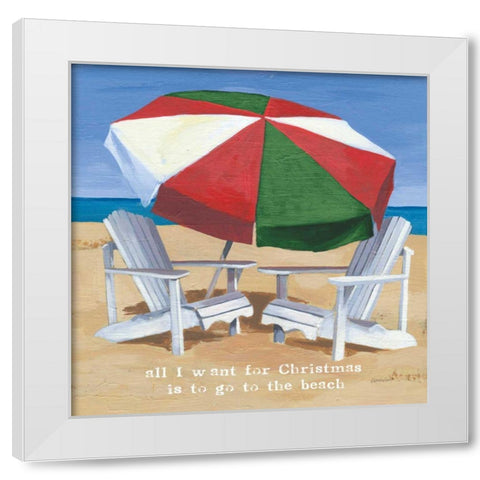 Christmas at the Beach III White Modern Wood Framed Art Print by Lovell, Kathrine