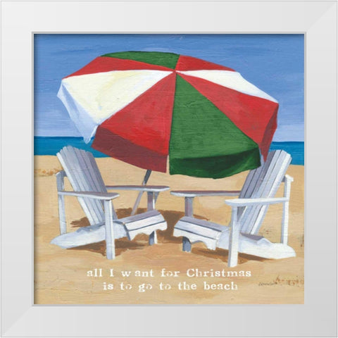 Christmas at the Beach III White Modern Wood Framed Art Print by Lovell, Kathrine