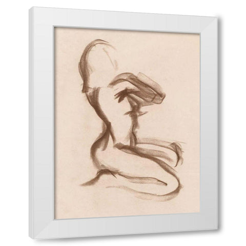 Figure Study III White Modern Wood Framed Art Print by Wild Apple Portfolio